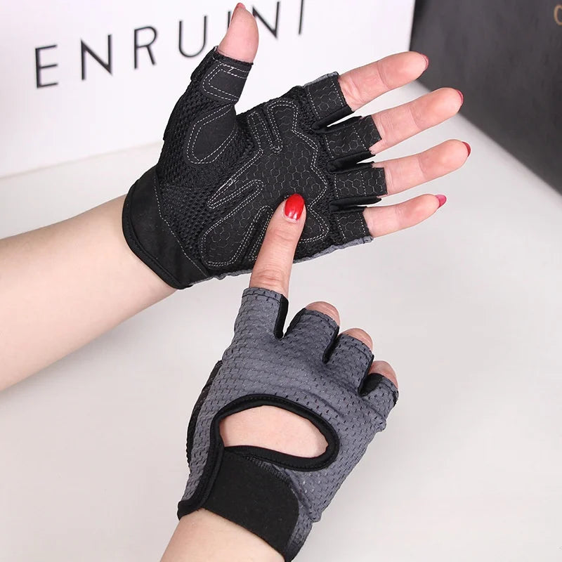 Cycling Fingerless Gloves Professional Gym Fitness Breathable Anti-Slip Women Men Half Finger Summer Fishing Female Bicycle Bike