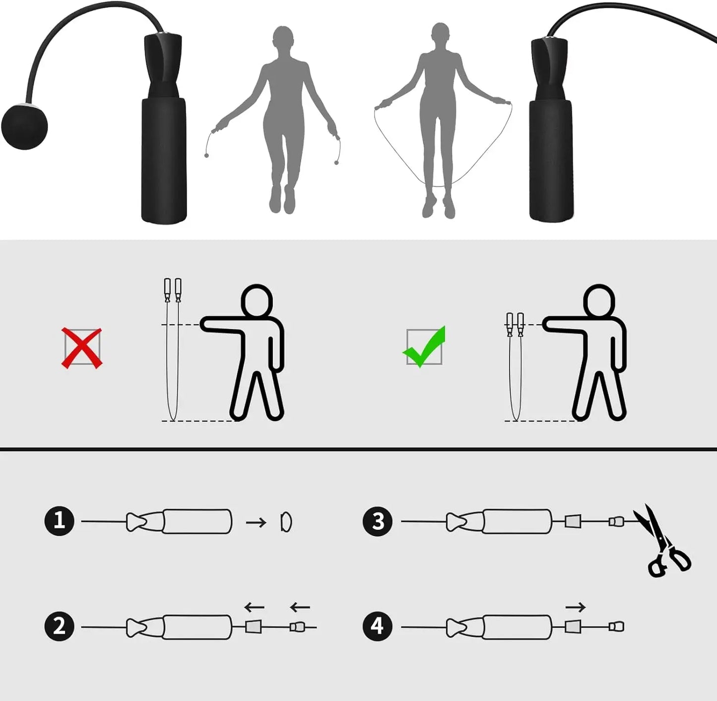 1pc Heavy Cordless Skipping Rope, Fitness Jump Rope With Big Ball, Suitable For Household Indoor Sports, Fat Burning